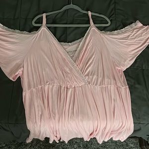Pink off shoulder shirt 5x from Torrid